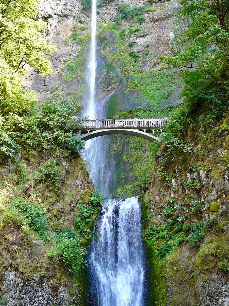 Twin Falls Bridge – Serene Waterfall Landscape With Arched Bridge Photography Art | ParkerNorth Photography