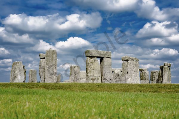 Stonehenge under Puffy Clouds