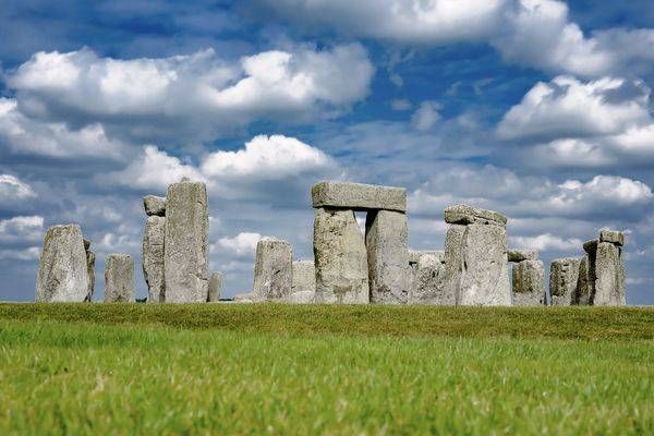 Stonehenge under Puffy Clouds