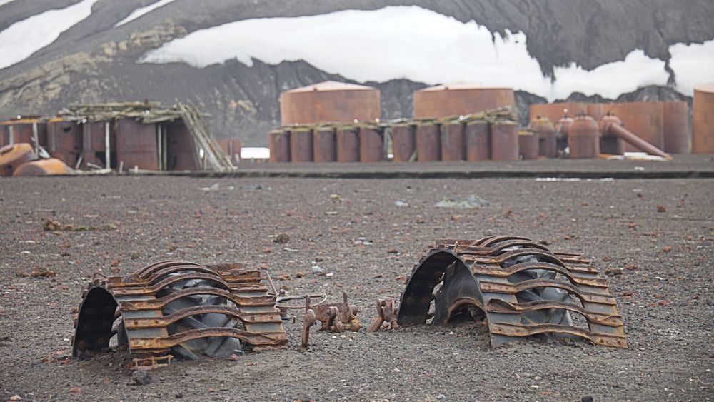 Rusting Whaling Station Relics on Deception Island, Antarctica | Historical Ruins