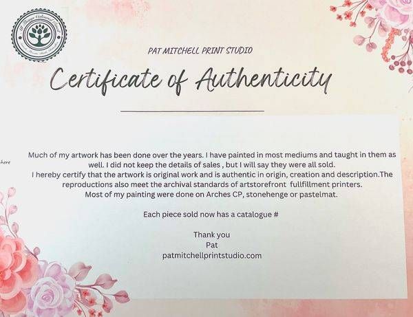 Certificate Of Authenticity Art | patmitchellprintstudio.com