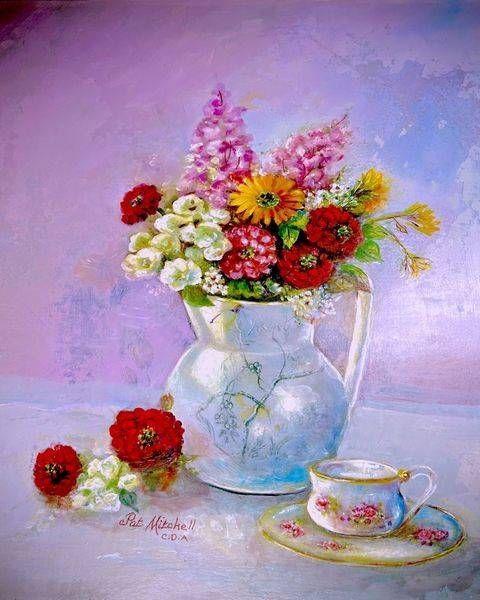 Spring Tea Art | patmitchellprintstudio.com