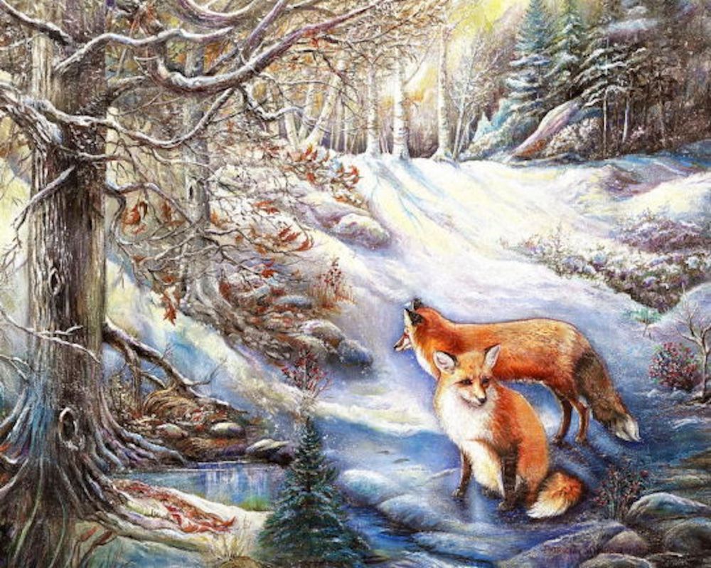 The Foxes Of Panel Mine Road 540x431 Art | patmitchellprintstudio.com
