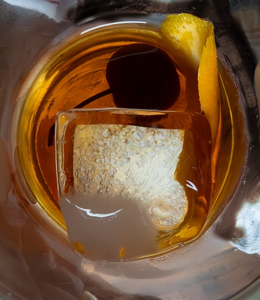 Ice Cube and Cherry in Drink