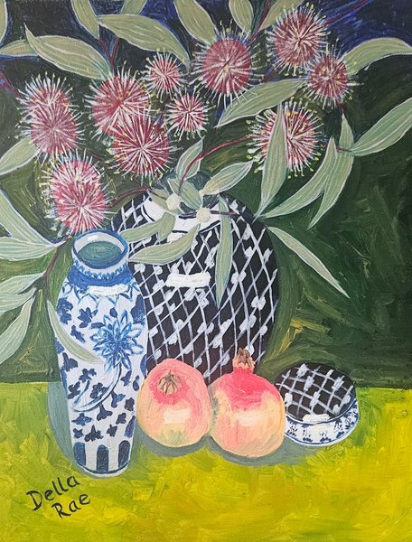 Pomegranates And Porcelain Art | Della Rae Creates Art