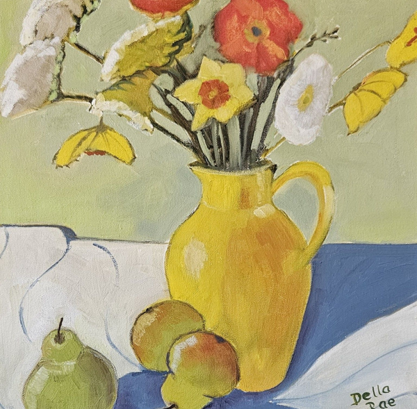Yellow Pitcher, Quiet Table Art | Della Rae Creates Art