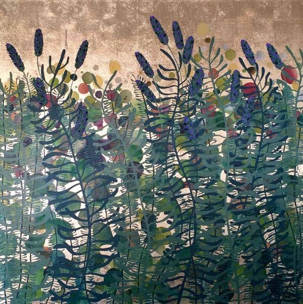 Lavender with a Gold Sky II