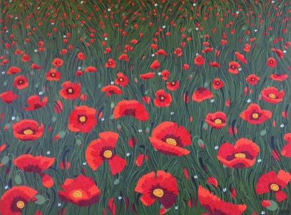Un Champs de Coquelicots en Grece II