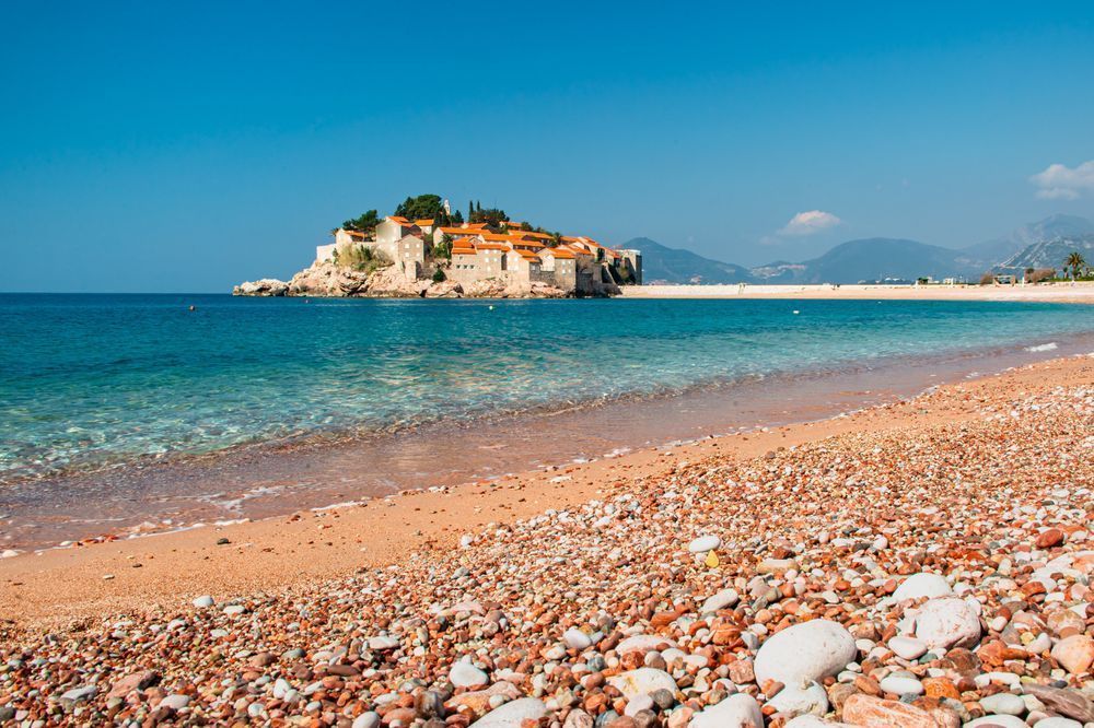 A Village Between Sea and Sky - Sveti Stefan island in Montenegro surrounded by the Adriatic Sea