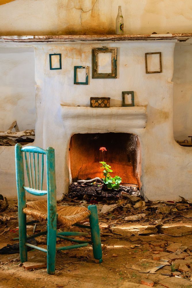 Time - Conceptual photograph of an abandoned room reactivated with light and objects
