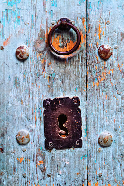 Time in Wood - Abstract composition of wood, metal, and Mediterranean tones