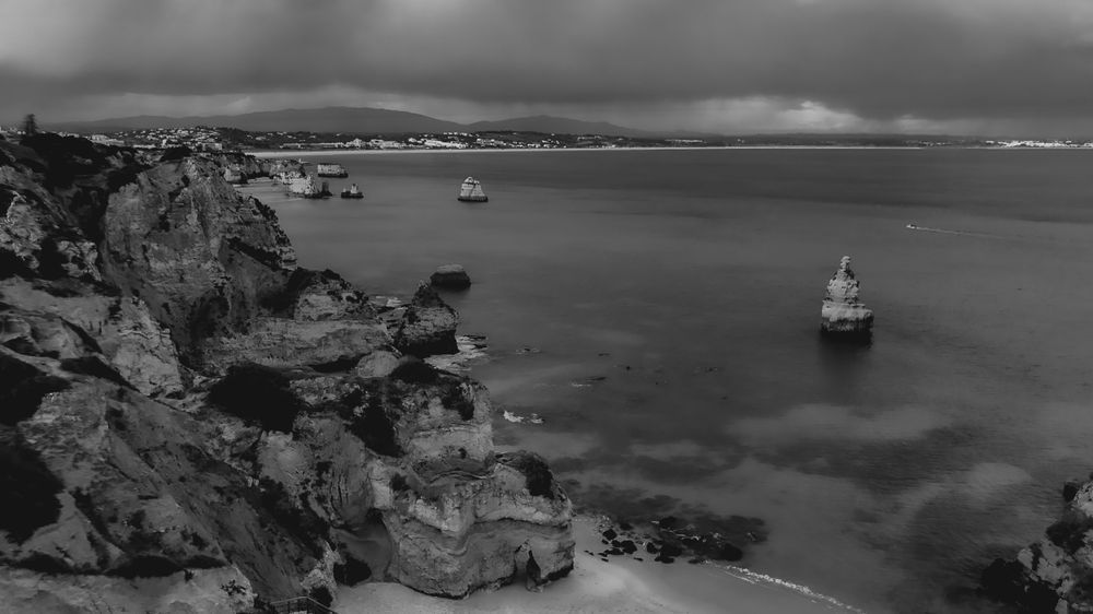 Praia de Dona Ana — Monochrome Seascape Photo