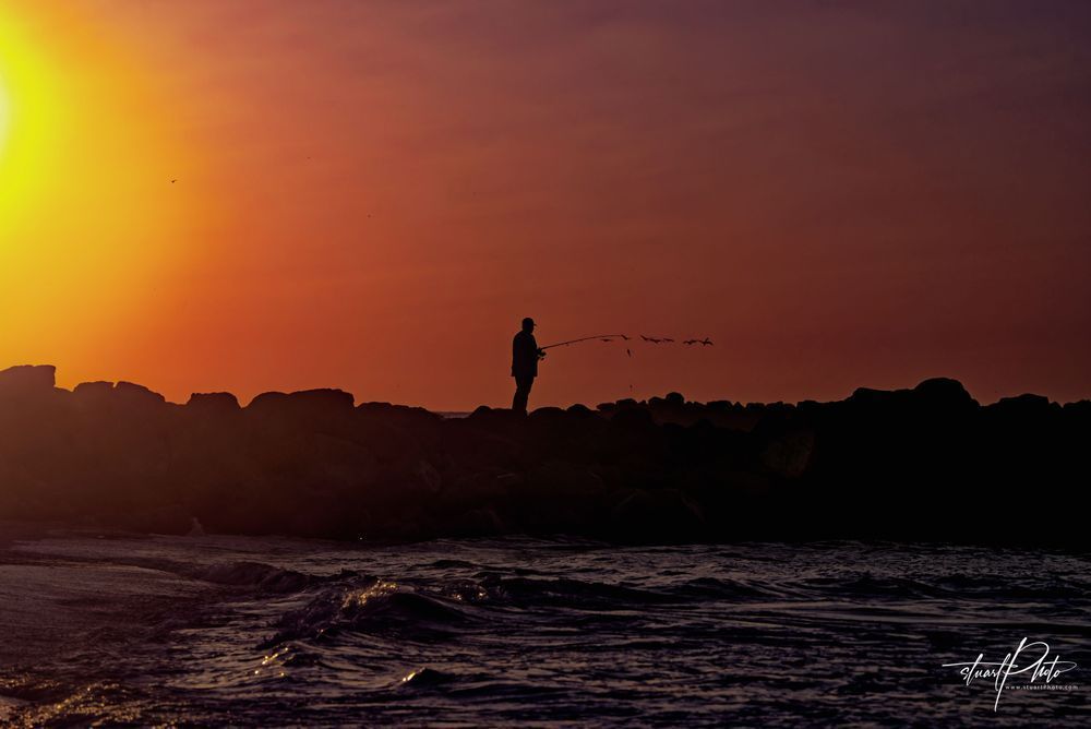 Salt Life Silhouette — Sunrise Seascape Photographic Print