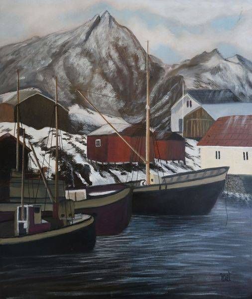 Norwegian Fishing Village Art | Iral Art