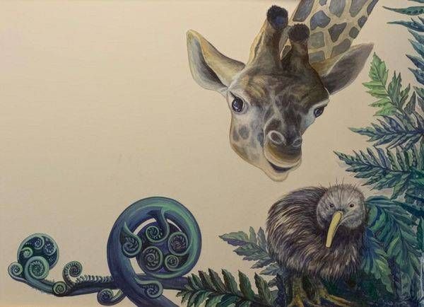 Giraffe Kiwi Koru Deet Art | A Stoke Of Brush