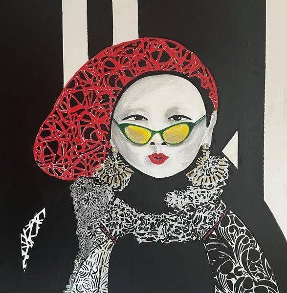Never Trust A Lady In A Red Beanie With Matching Lipstick Art | Let's Face It Gallery