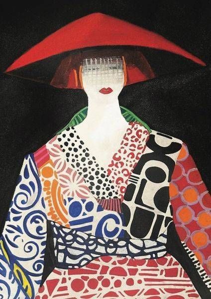 She Sits Under A Red Half Moon Art | Let's Face It Gallery