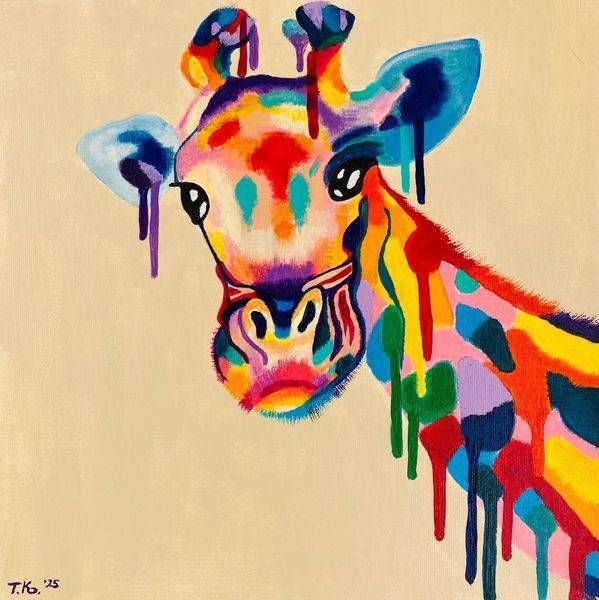 Colorful Giraffe   Original Art | Teo Art