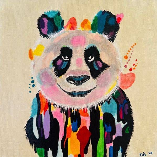 Colorful Panda   Original Art | Teo Art