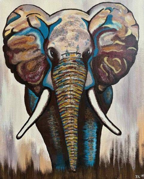 Majestic Elephant   Original Art | Teo Art