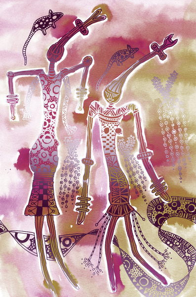 Dancing Girls Plum Art | Wild Thistle Art