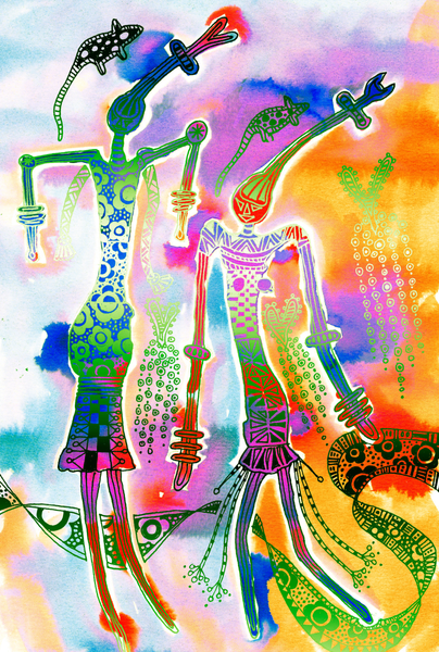 Dancing Girls Multi Art | Wild Thistle Art