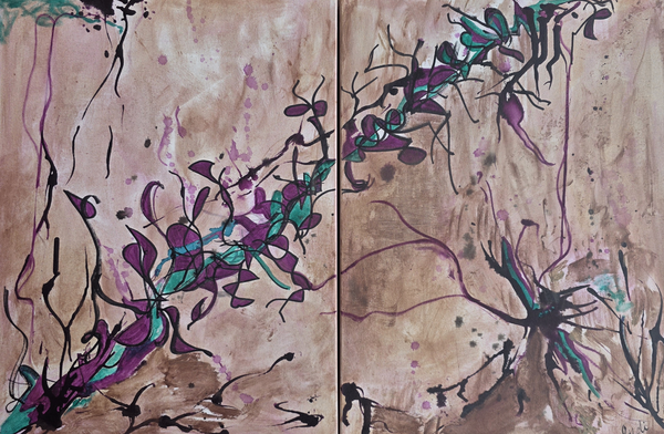 Twisted Twig Diptych Art | Art by Judi G