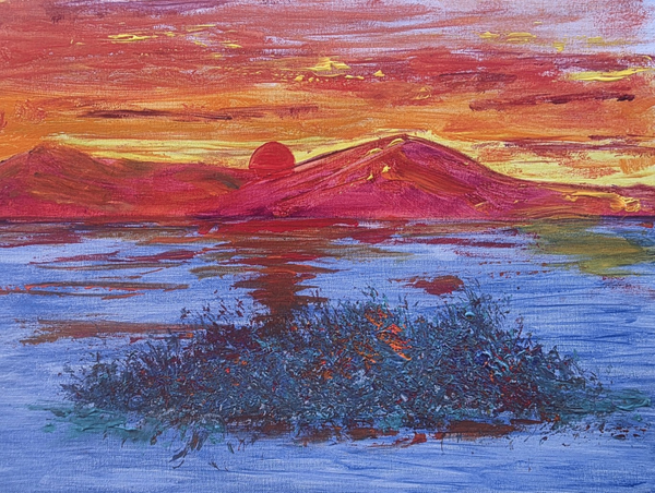 Sunset Lake Art | Art by Judi G