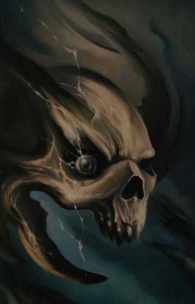 Blue Skull Art | Vazzy J Art Fusion