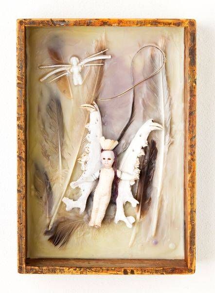 Assemblage With Encaustic