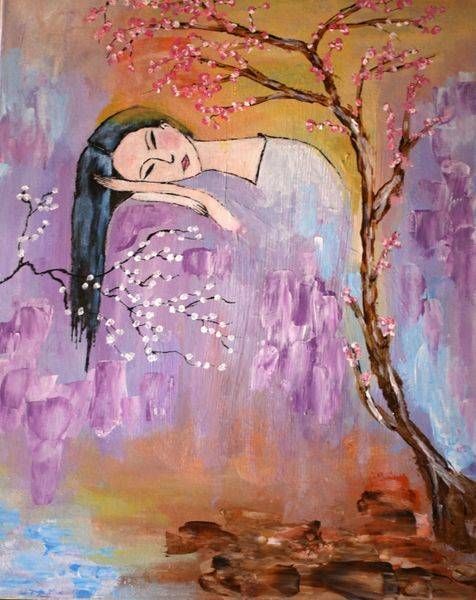 CHERRY BLOSSOM DREAM, PAINTING FIGRITIVE
