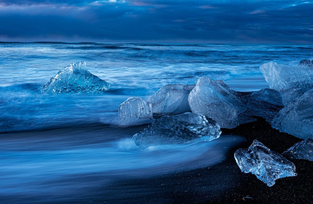 Blue Fire On Black Sand Photography Art | PBR IMAGES