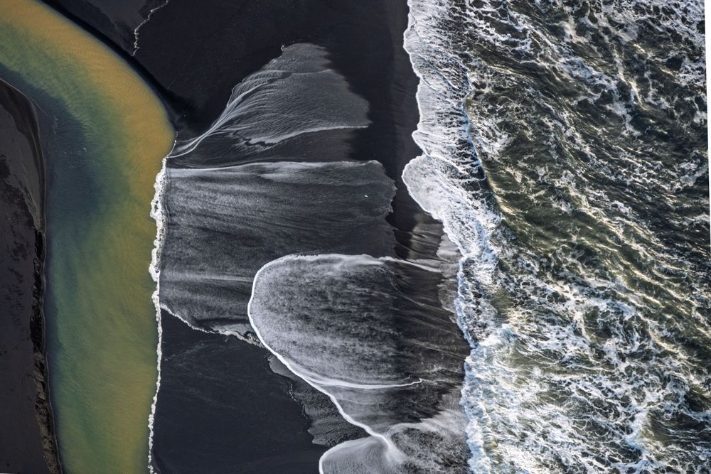 Glacial Gold On Black Sand (1) Photography Art | PBR IMAGES