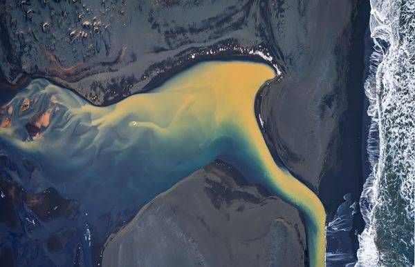 Hvolsvöllur’s Abstract River Canvas Photography Art | PBR IMAGES