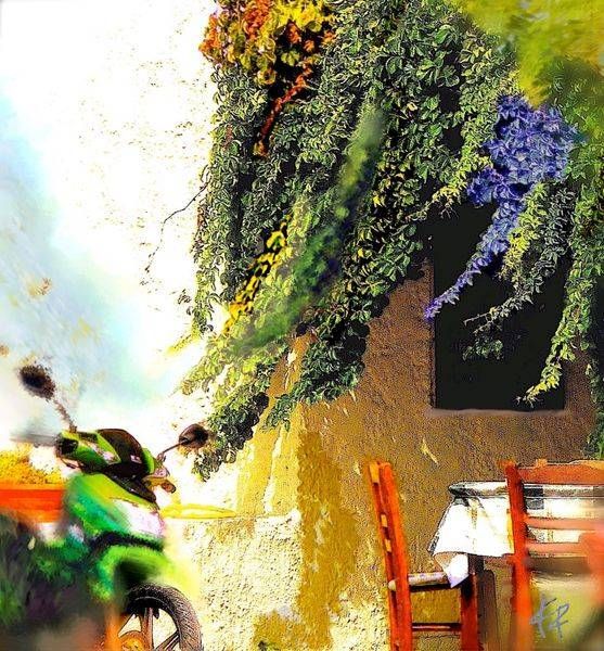 Greek Breakfast With Scooter Art | Photollusion-KR