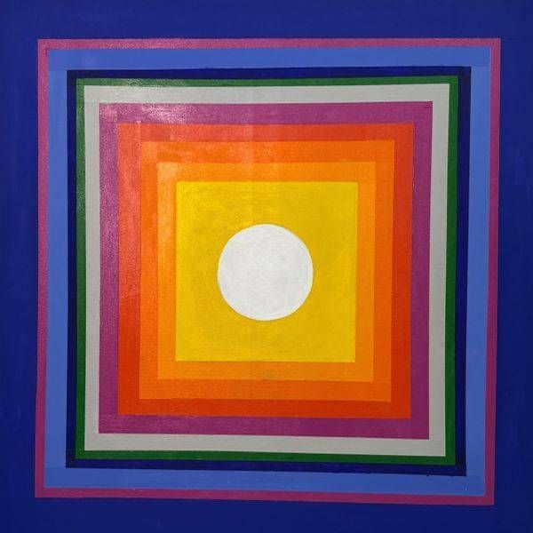 White Sun Inside Colored Rectangles Art | Howard B Marshall Artworks