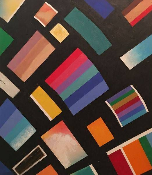 Fanning Multicolors On Black Art | Howard B Marshall Artworks