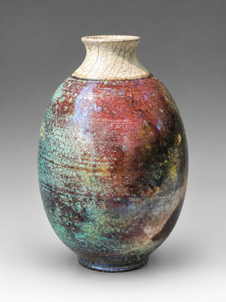 Planetary Copper Raku Vase | Zane Artworks