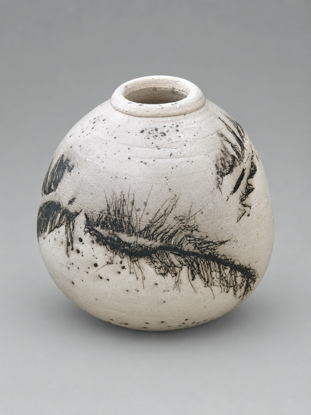 Feathers On Round Vase | Zane Artworks