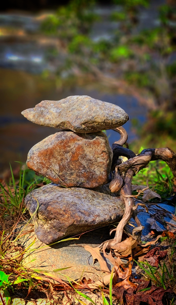 Cairn On The River In North Carolina Art | Zane Artworks