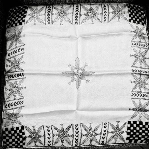 Hand Painted Scarf: Fine tip black pen #1