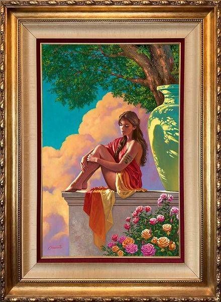 "Lady of Pompeii" (Framed) by Wil Cormier @FineArtHeaven (Exclusive Original Masterwork) $5,500