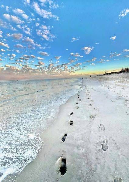 Footprints Under Mackerel Sky Photography Art | Goodwin Creative Designs