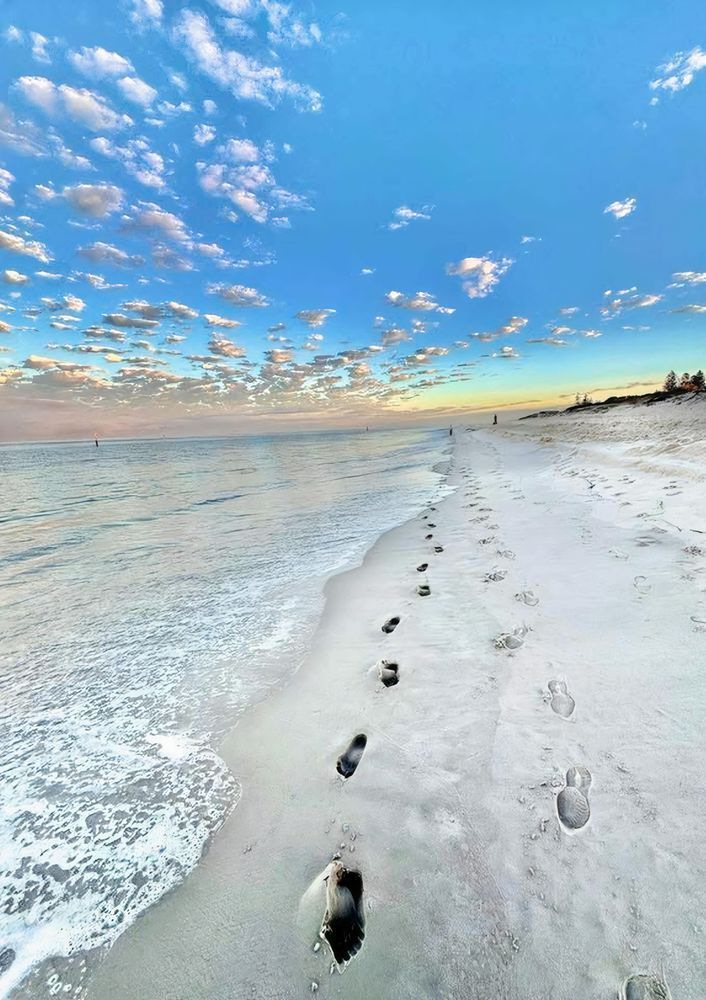 Footprints Under Mackerel Sky Photography Art | Goodwin Creative Designs
