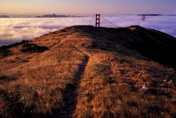 Marin Headlands Trail, Golden Gate Bridge Fog