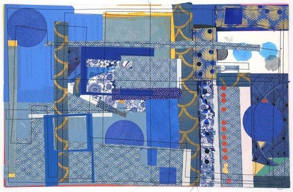 Blue Collage Art | Courtney Miller Bellairs Artist
