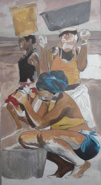 Three At The Basin Art | Anthoni Davis Art