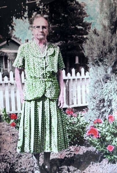 Lizzy in her garden