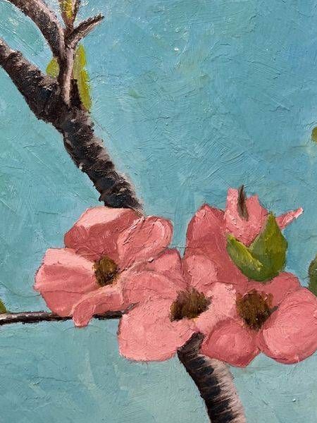 Detail Quince Blossoms. Art | Mary Anne Buckwald Fine Art