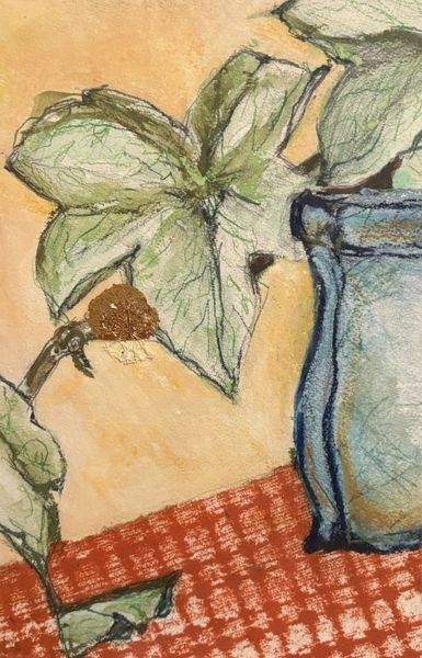 Geranium N Blue Vase. Art | Mary Anne Buckwald Fine Art